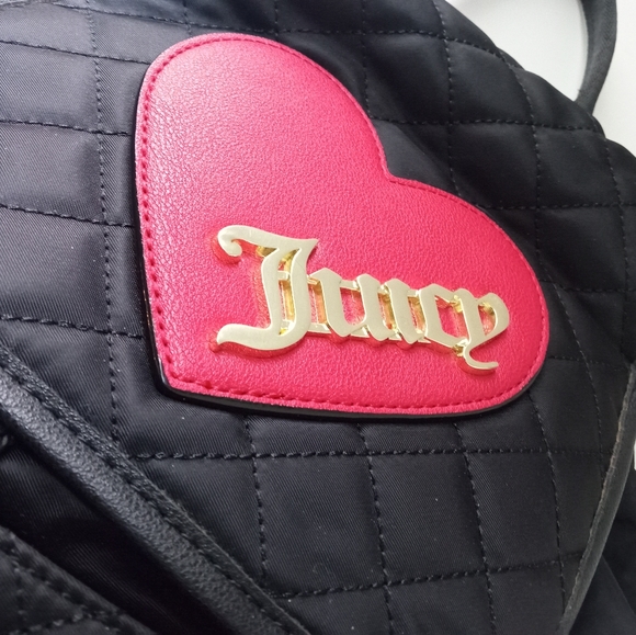?Juicy Couture *Rare* Black Cross My Heart Backpack w/ Red Appliqué Heart- VTG main image 7